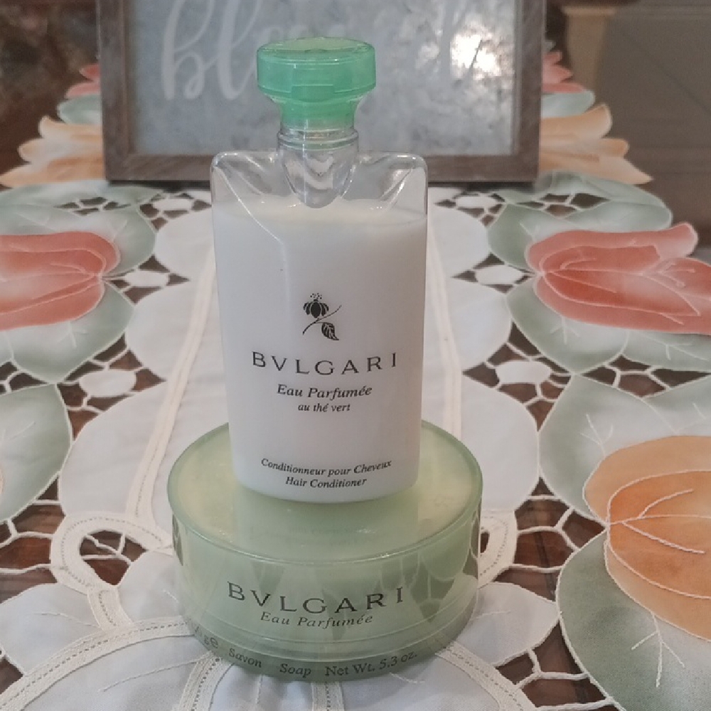 Bulgari Eau Parfumée au Thé Vert Soap Sealed. Free Conditioner, Vintage